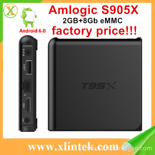 Tv Box t95x s905x 2017 newest mini pc 2+16gb quad core cheapest android tv box